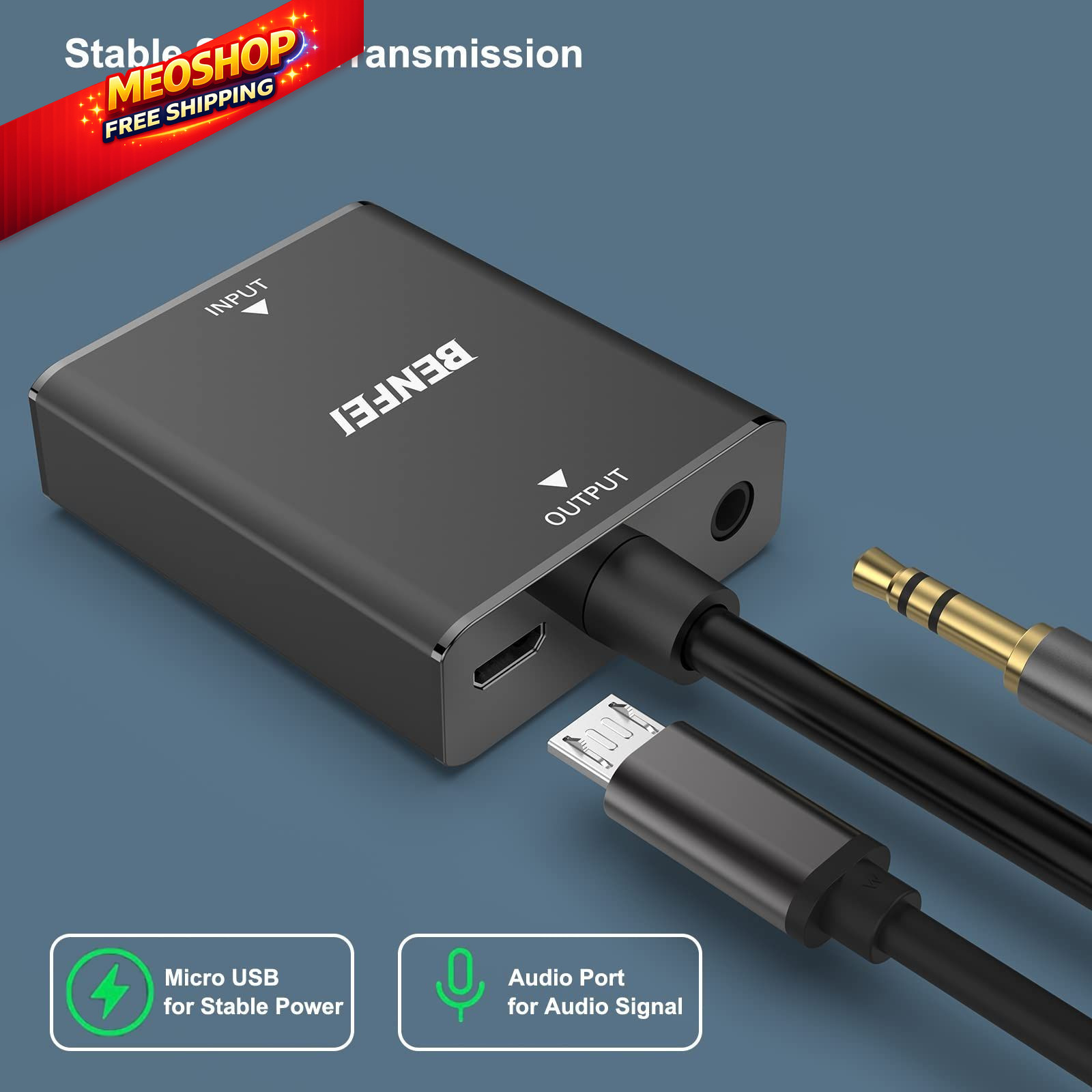 BENFEI HDMI to VGA, Uni-Directional Computer VGA 1 PACK, Black