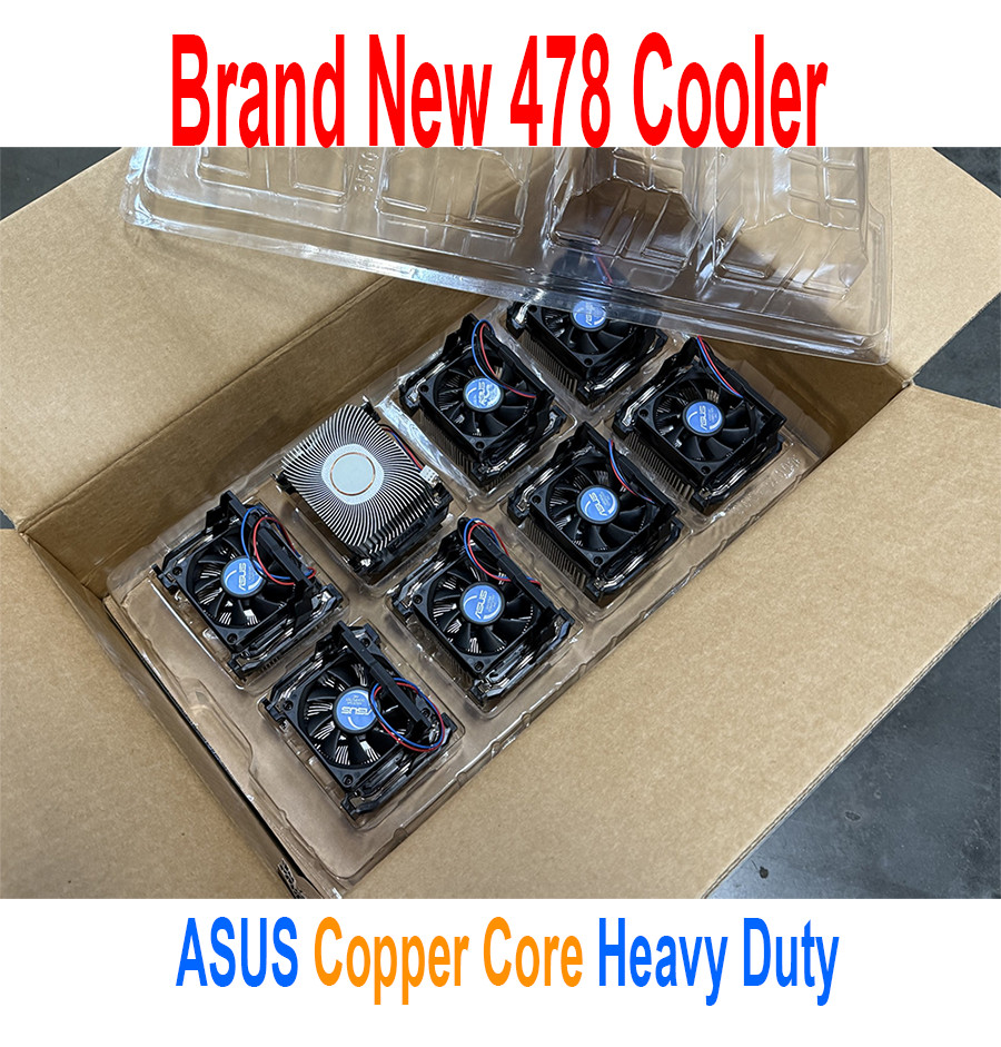 Asus Socket 478 CPU Cooler Copper Core Heatsink with built-in Thermal Sensor Fan