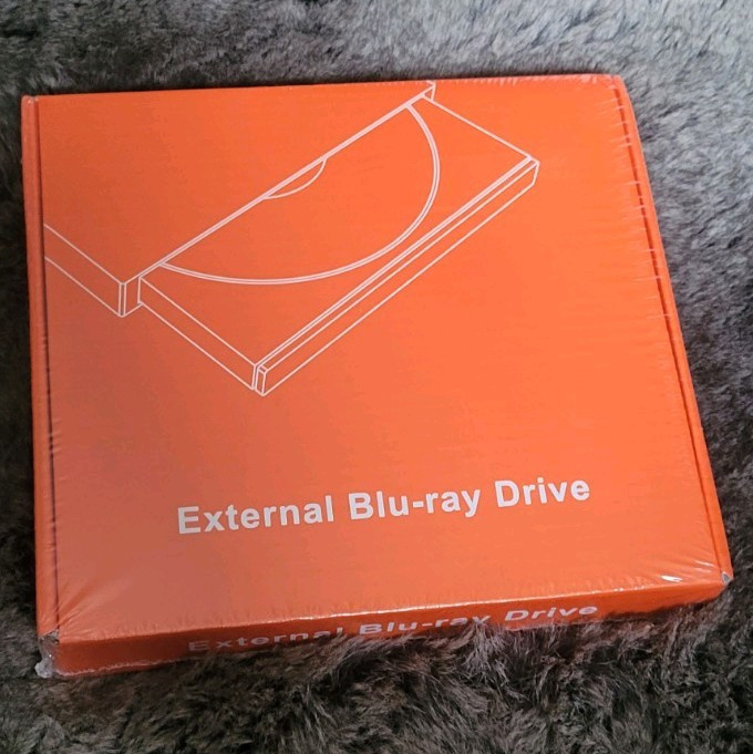 External USB Blu-ray Drive 6x Write, Orange, USB-Powered for PC/Mac/Laptop
