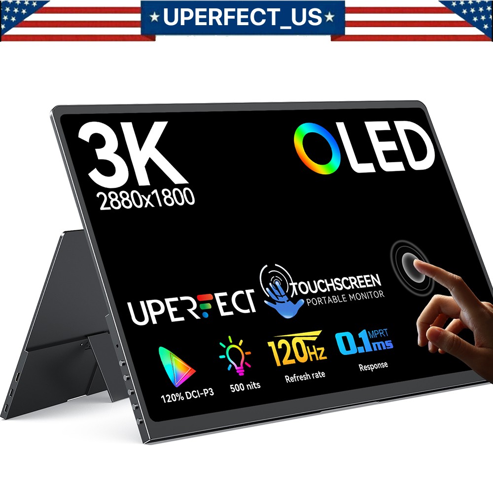 UPERFECT 2K 144Hz Portable Monitor 16.1″ 1440P Gaming Computer Monitor FreeSync