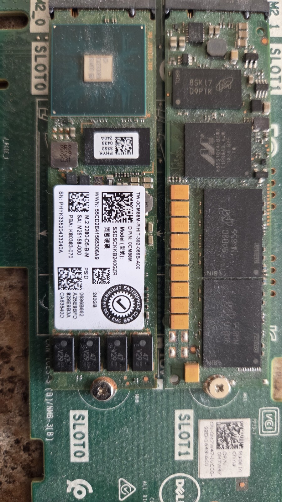 Dell M7W47 Boot-Optimized Storage M.2 BOSS Adapter w 2x 240GB M.2 SATA SSD TC2RP