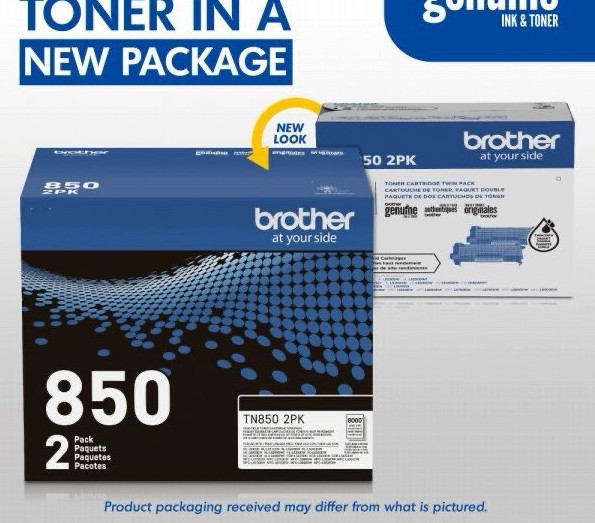 Brother TN850 High Yield Black Toner 2 Pack OEM TN850 New Sealed