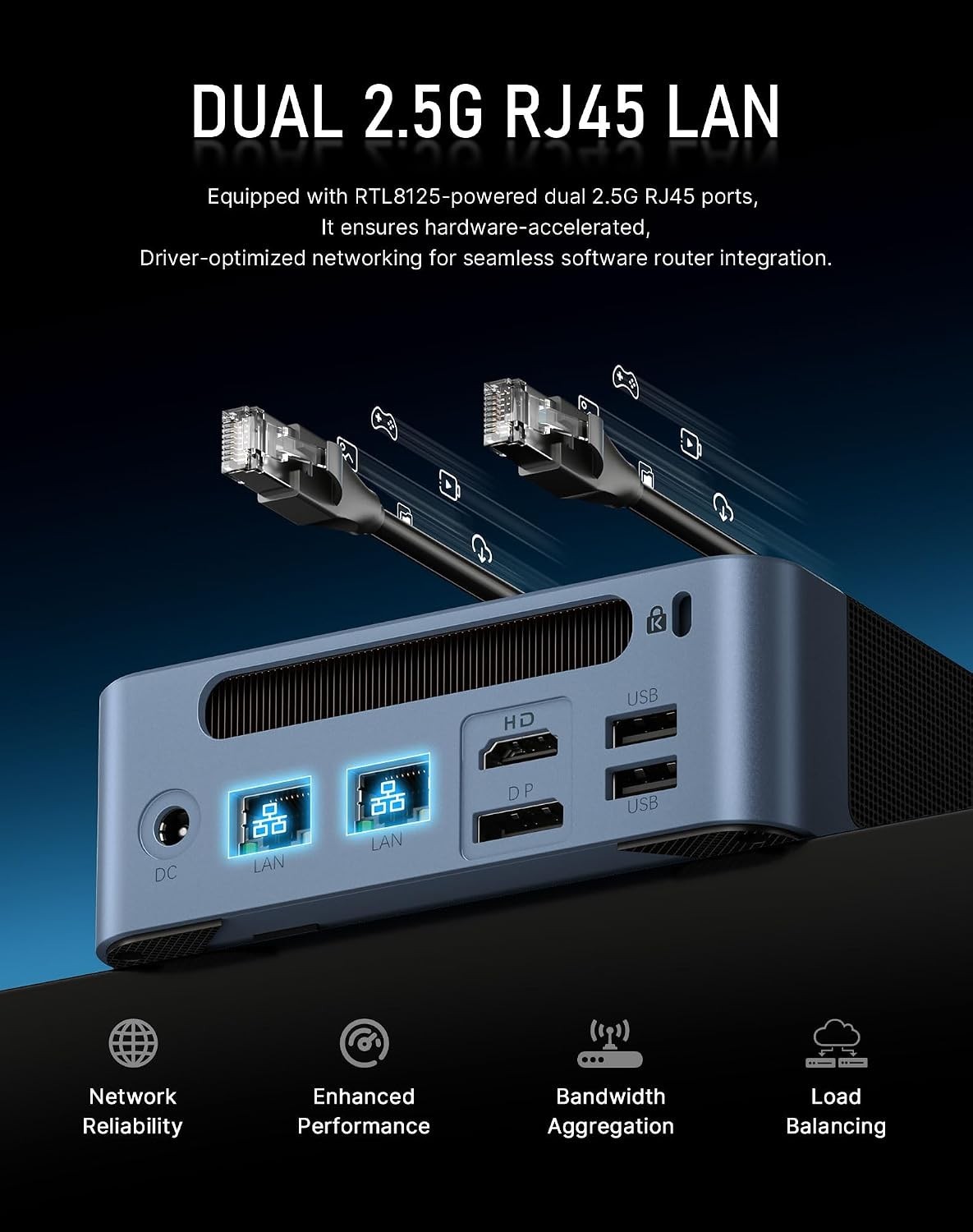 BOSGAME E5 Mini PC, AMD Ryzen 3 5300U 16GB DDR4 RAM, Up to 1TB M.2 SSD