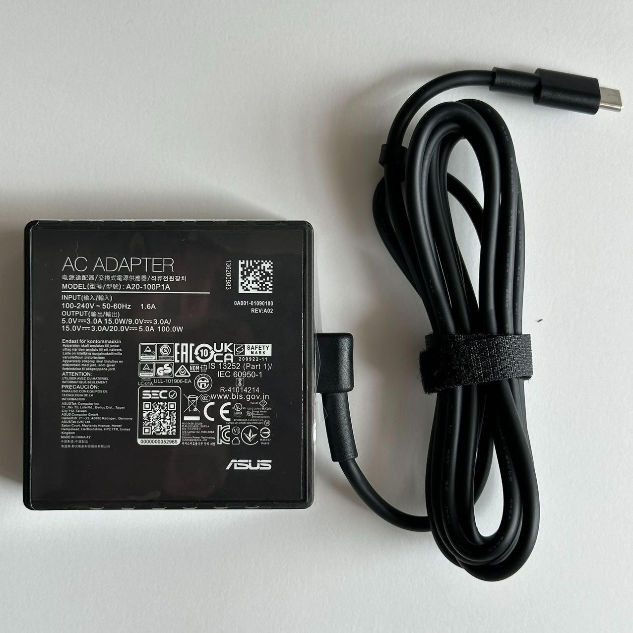 100W ASUS USB-C Adapter Charger A20-100P1A for ASUS ROG Flow X13 Z13 A21-100P1A