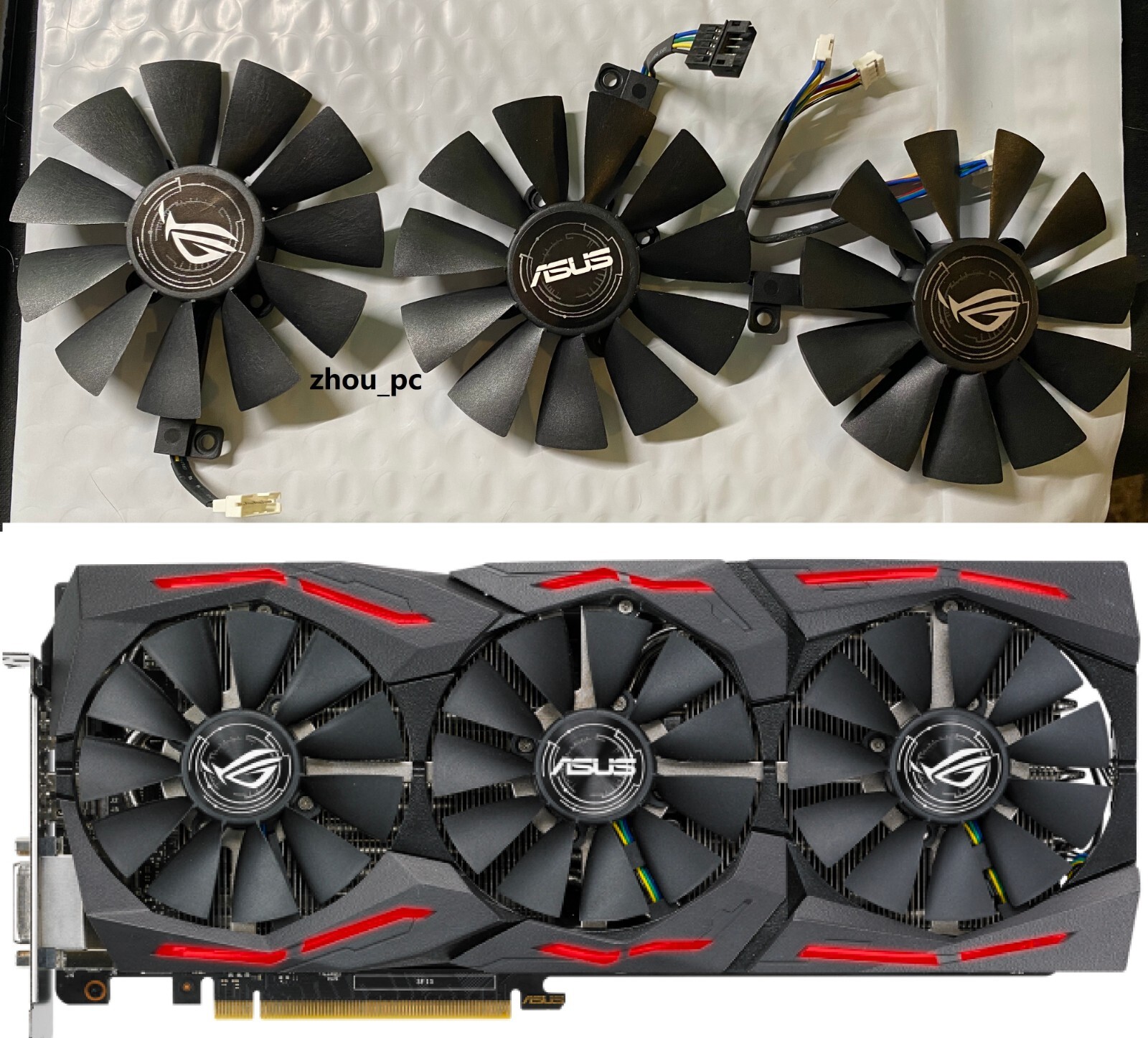 GPU Replacement cooler Fan For ASUS ROG STRIX GTX 1080ti 1080 1070ti 1060 RX 580