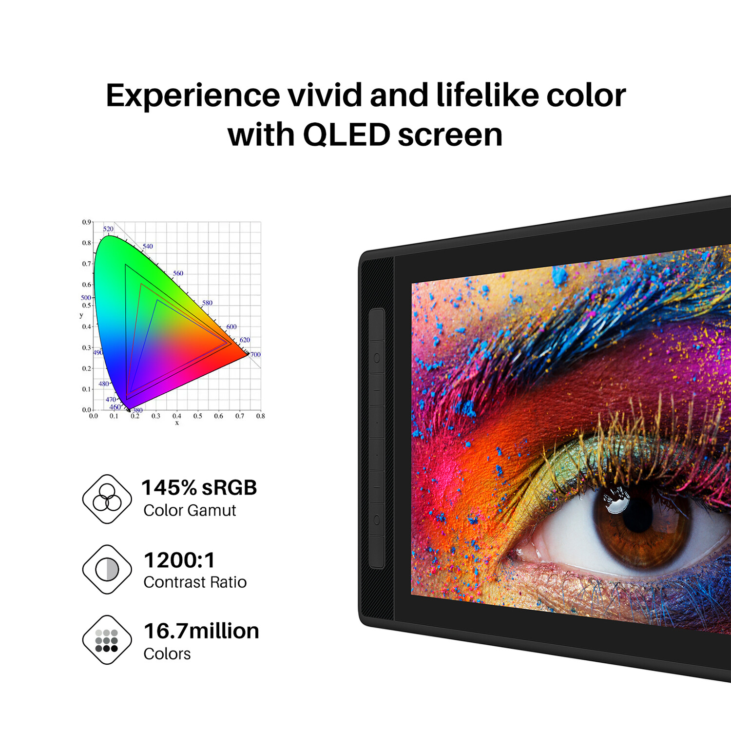 Huion KAMVAS PRO 16 2.5K QLED Drawing Tablet Display 15.8″ Certified Refurbished