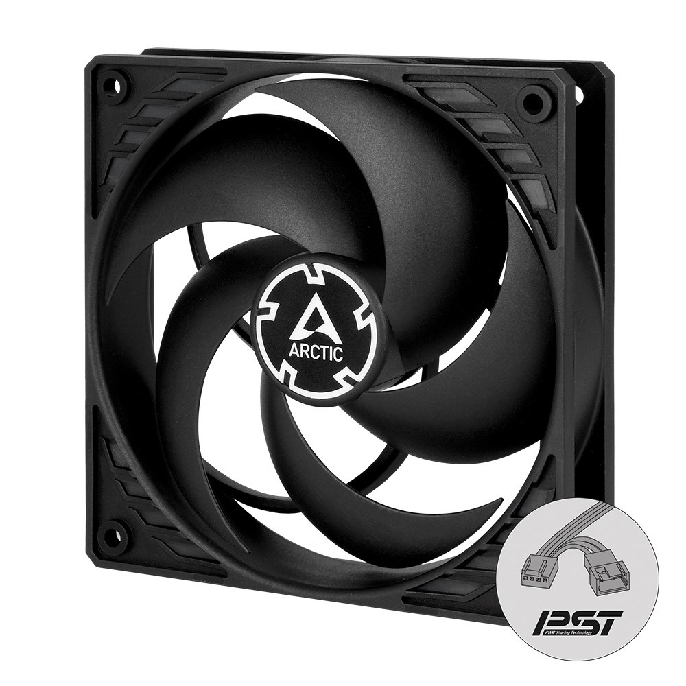 ARCTIC P12 PWM PST CO (Black) 120 mm Case Fan Continous Operation Computer PC