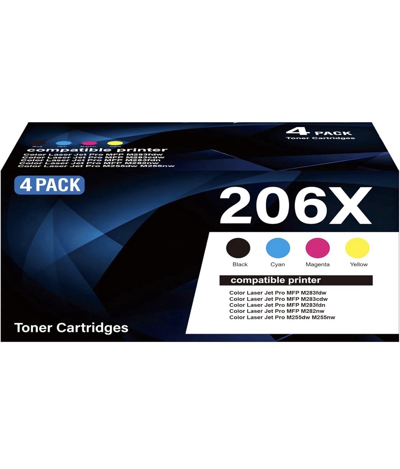 206X High Yield Laser Toner 4-Pack for HP M255dw M255nw M282nw M283fdw M283cdw
