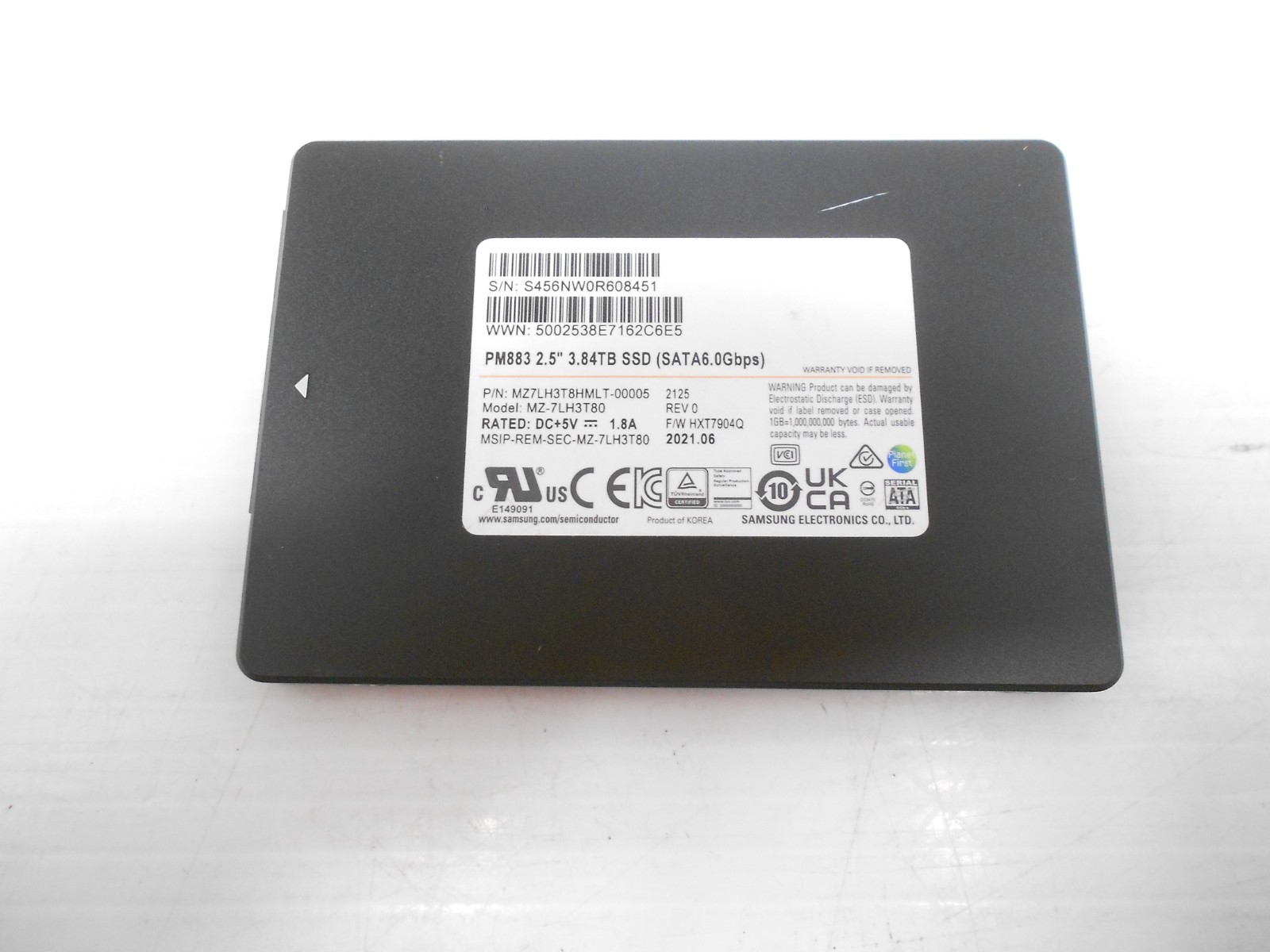 Samsung PM883 3.84TB SSD SATA 2.5 Server Laptop Desktop PC Hard Drive 4TB 66-71%