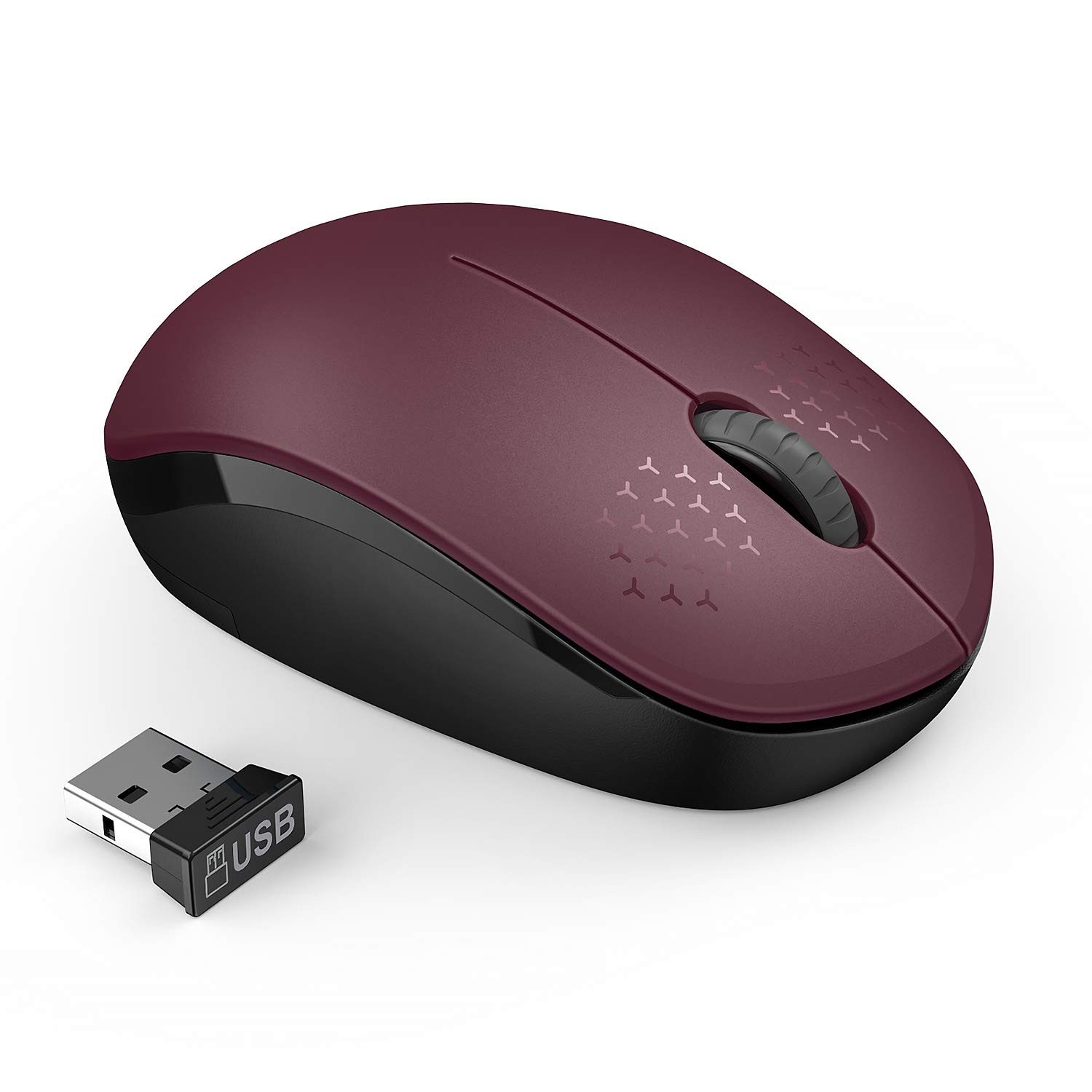 seenda Wireless Mouse for Laptop, 2.4G Portable Mouse, Red and Black