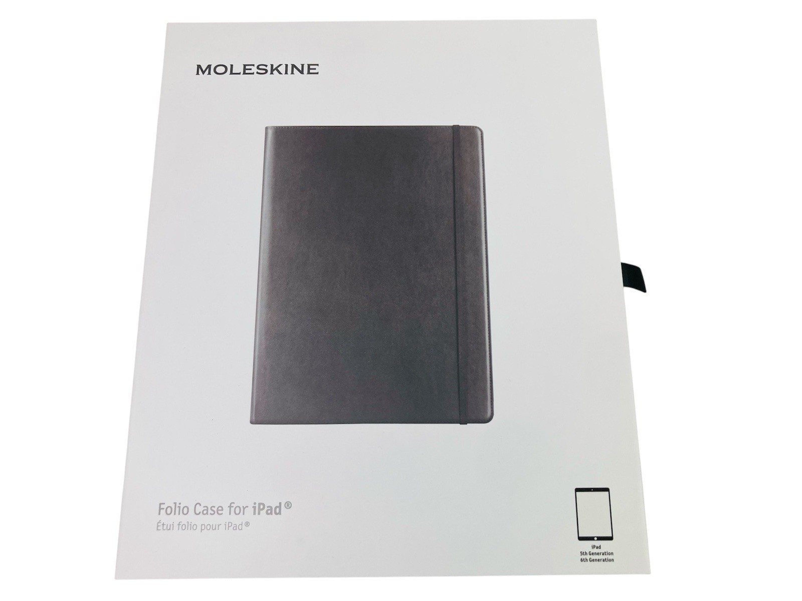 Genuine Moleskine Folio Case iPad 5th 6th Generation Black Synthetic Leather New