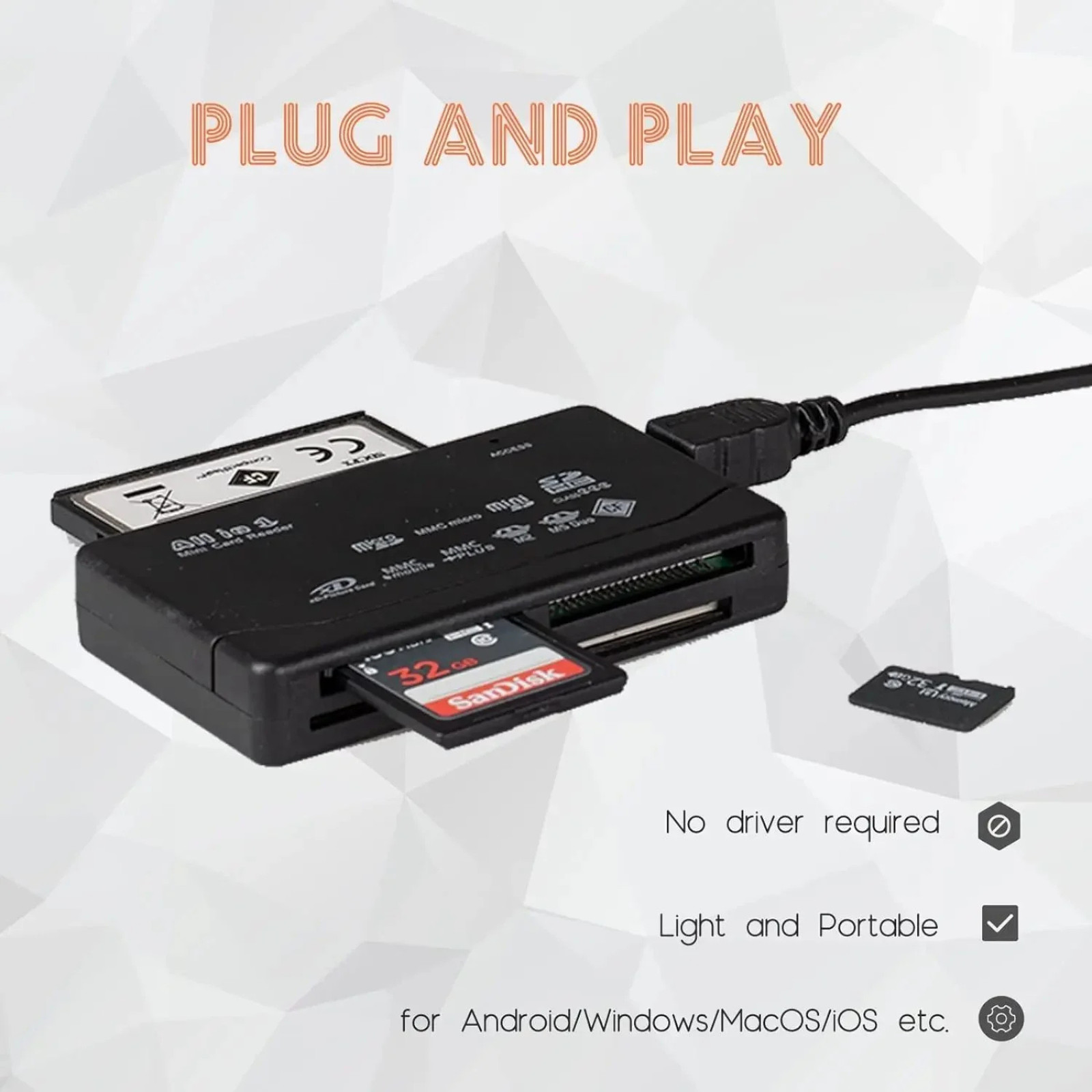 Memory Card Reader Mini 26-IN-1 USB 2.0 High Speed For CF xD SD MS SDHC Lot