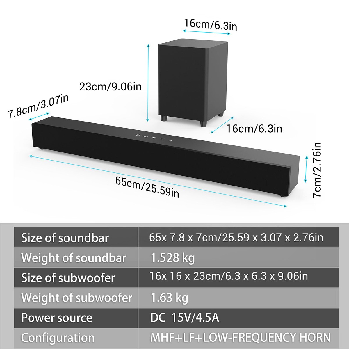 Surround Sound Bar Wireless Bluetooth Stereo Speakers Soundbar TV Home Theater