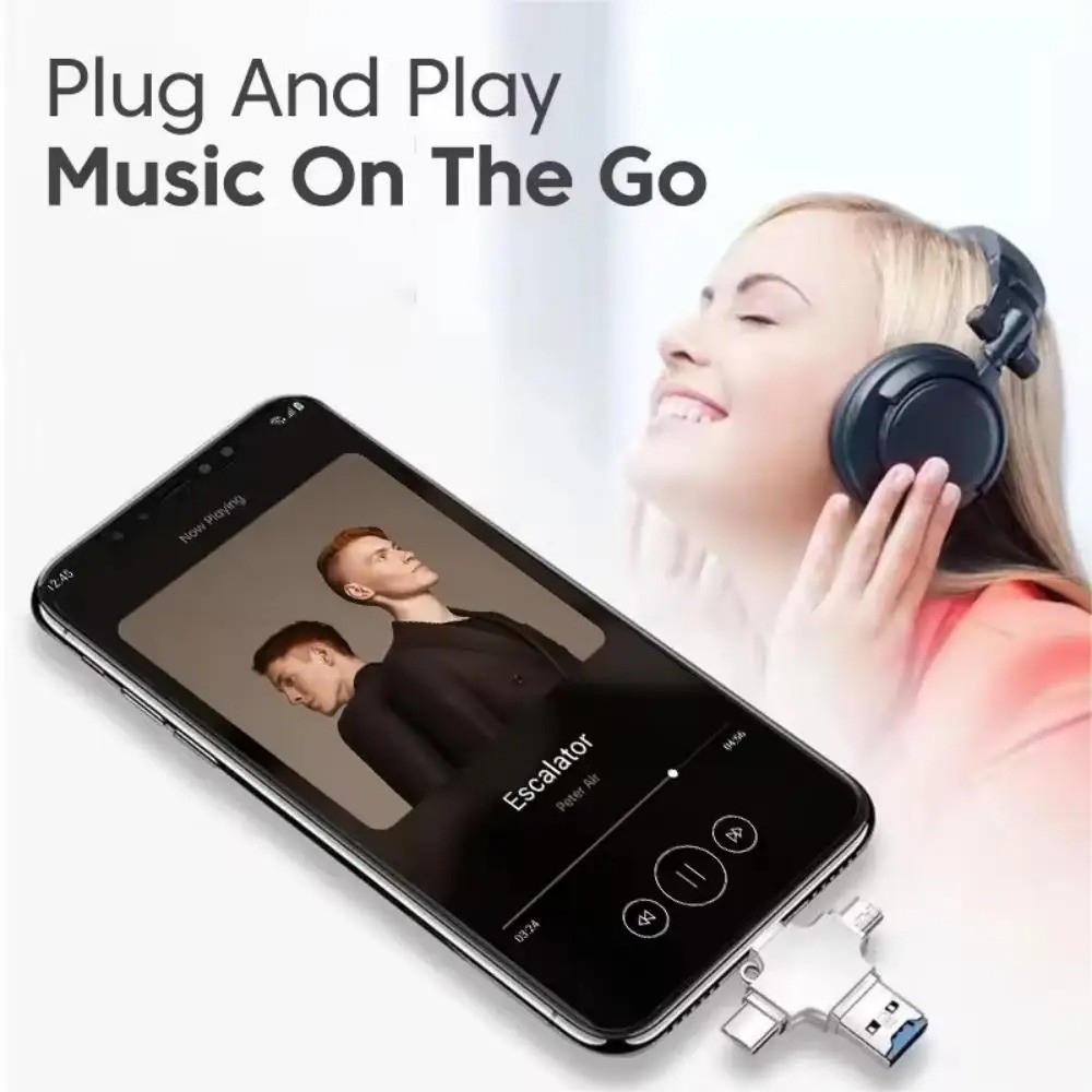 4 In 1 USB 3.0 Flash Drive 128GB Type C Memory Photo Stick for iPhone Android