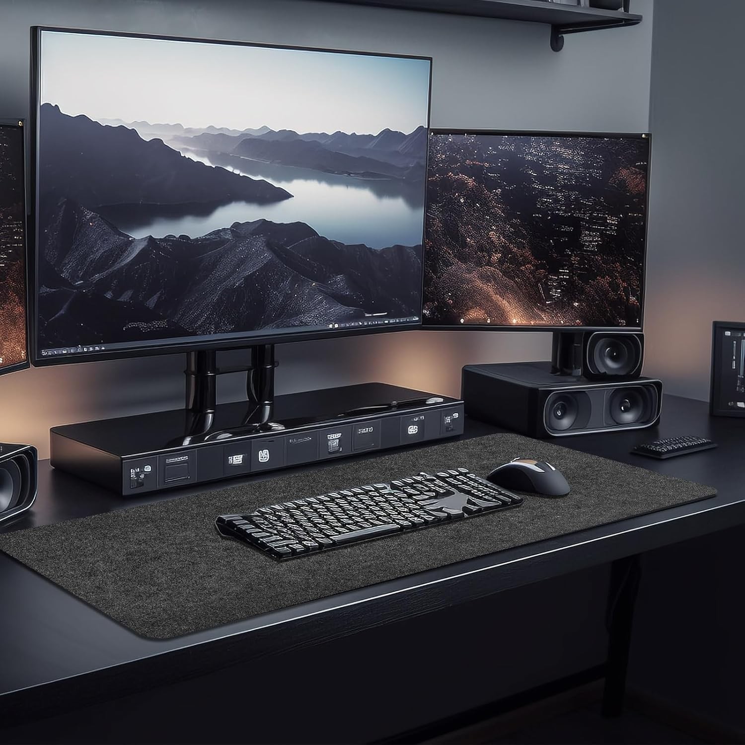 Large Felt Desk mat, 40”x16” with Non-Slip Full Desk Mouse Pad,Office Computer