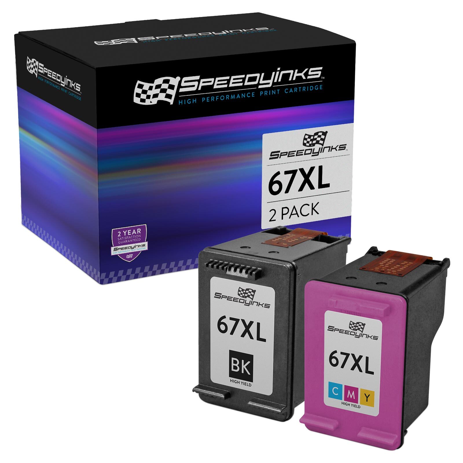 Speedy Replacement for HP 67XL HY Ink Cartridges 3YM57AN Black 3YM58AN Color 2PK