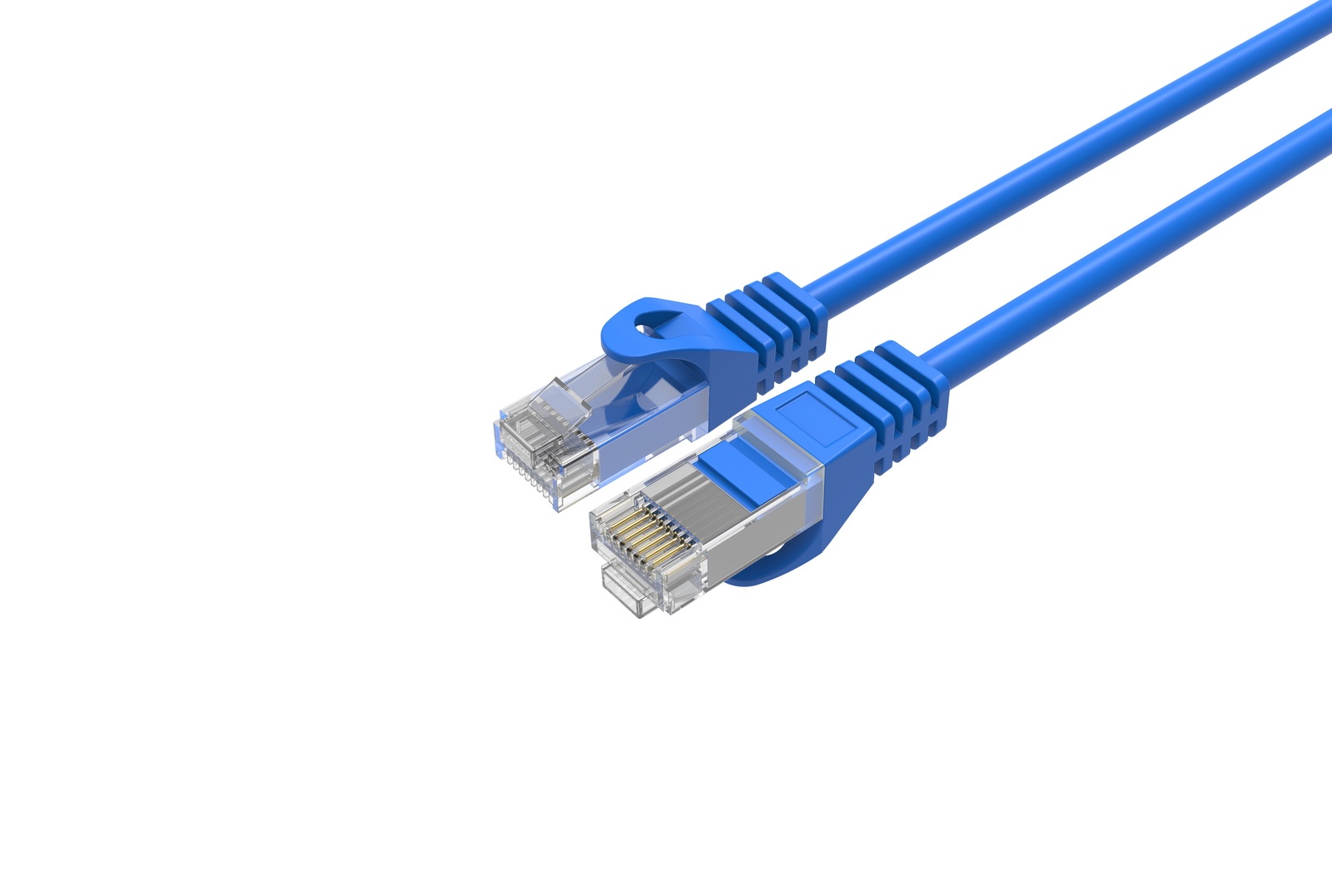 CAT6 Slim Ethernet Patch Cable Blue 28 AWG 2FT 5 PACK