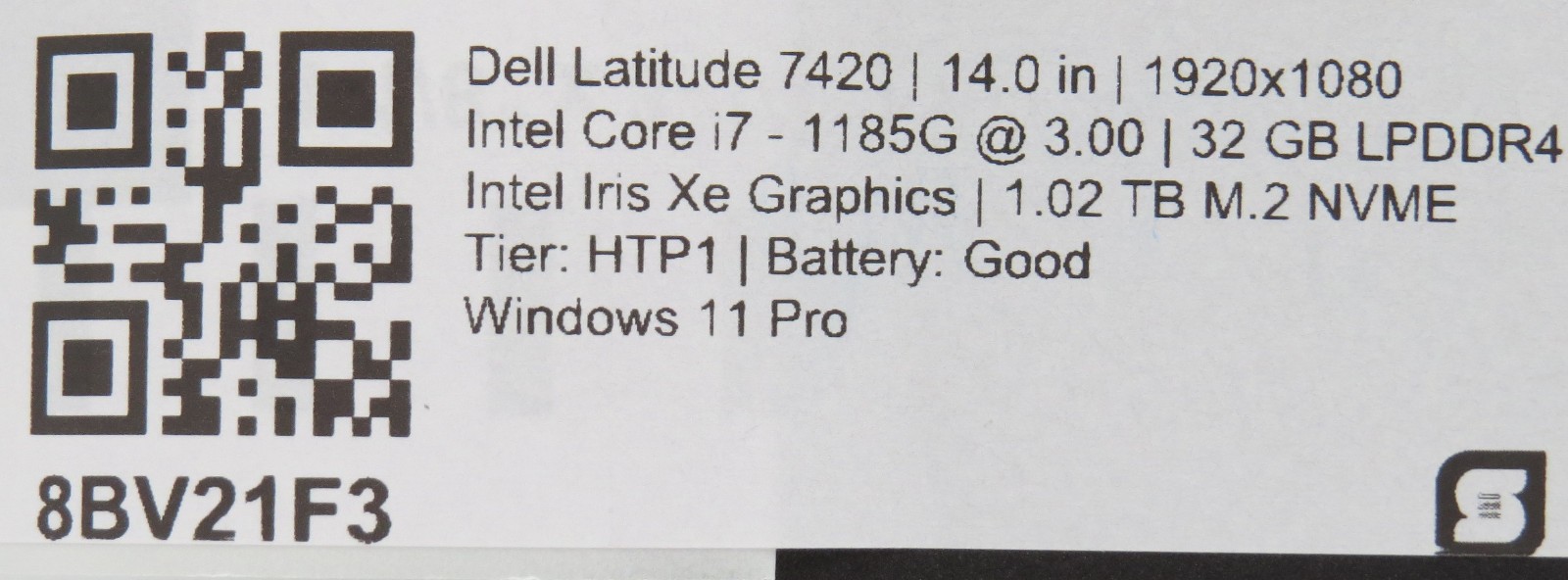 Dell Latitude 7420 i7-1185G @ 3GHz | 32GB DDR4 | 1TB m2 | 14″ touch | Win 11 Pro