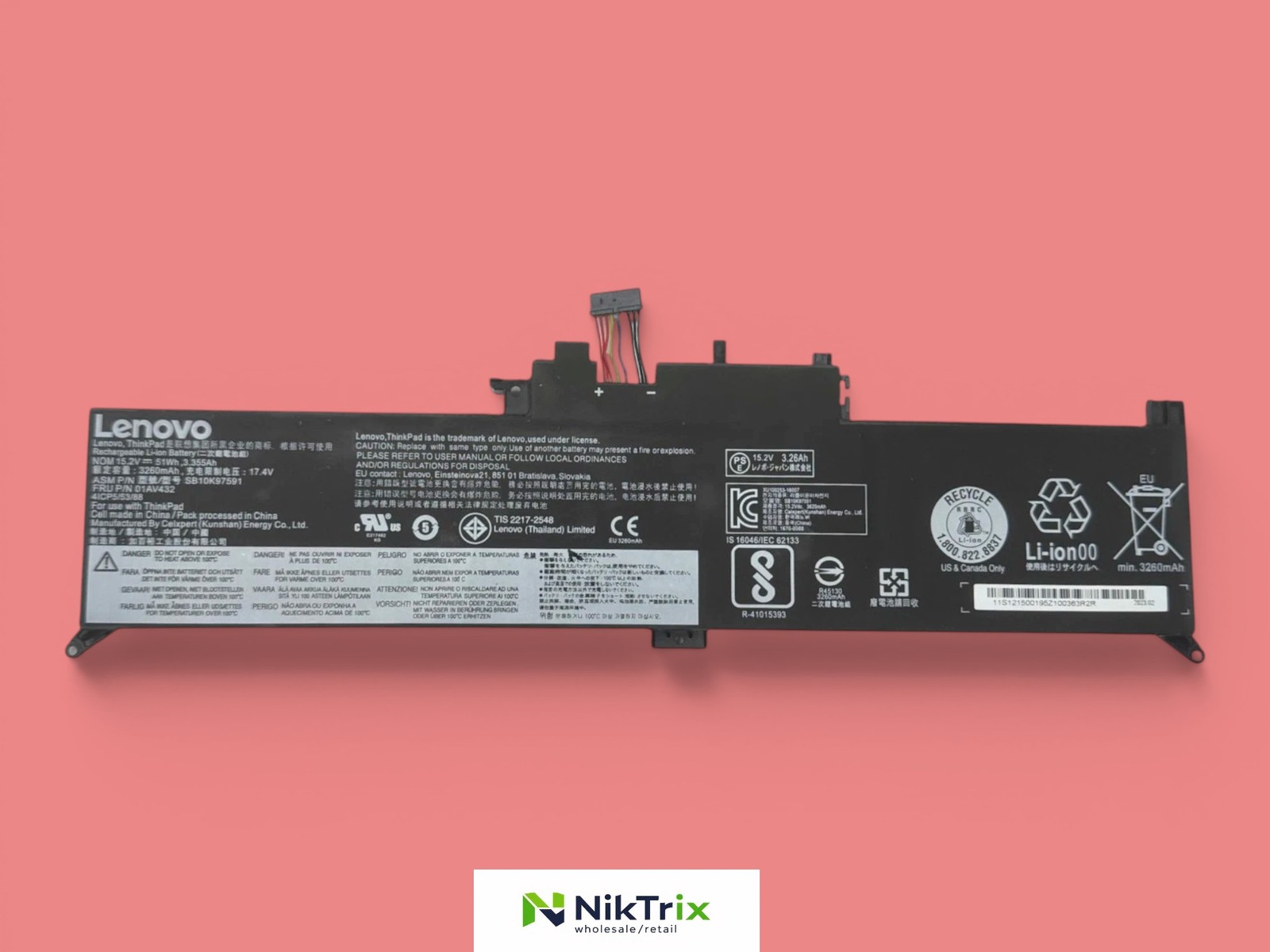 01AV432 00HW027 Lenovo Thinkpad X380 Yoga 260 370 Battery SB10F46465