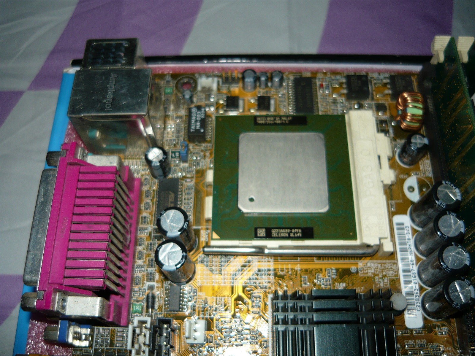 Vintage Asus TUSI-M Socket 370 Micro ATX Motherboard Celeron 1400 256MB RAM Used