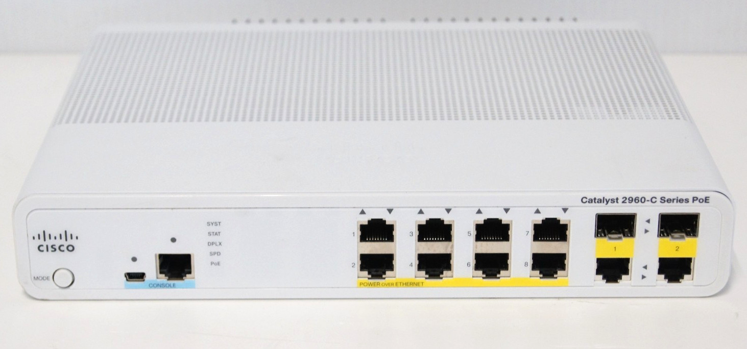 Cisco WS-C2960C-8PC-L Catalyst Compact 8-Port PoE Switch 2x Dual SFP