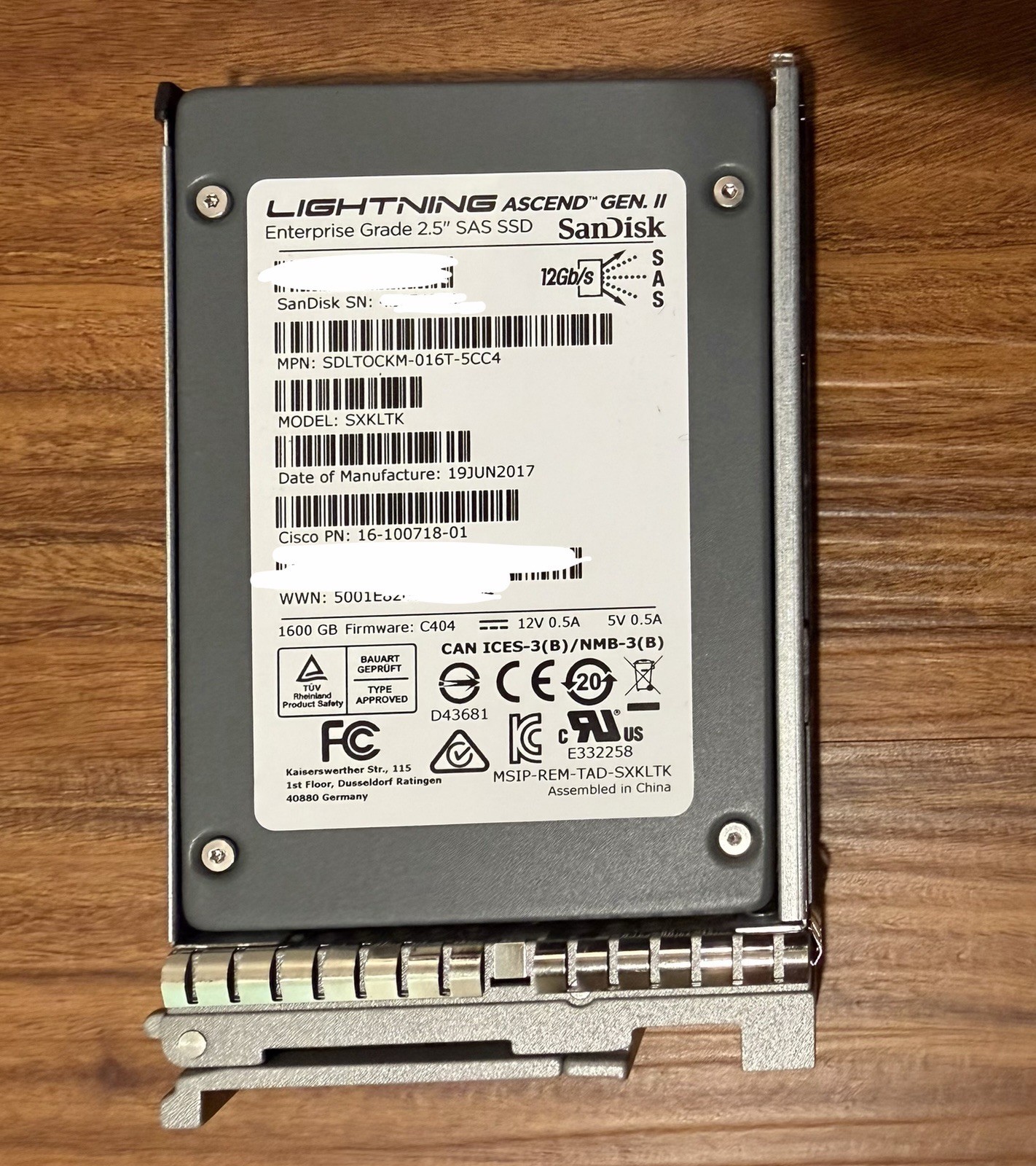 Cisco SanDisk Lightning 1.6TB 16-100718-01 SXKLTK 2.5″ SAS 12G SSD