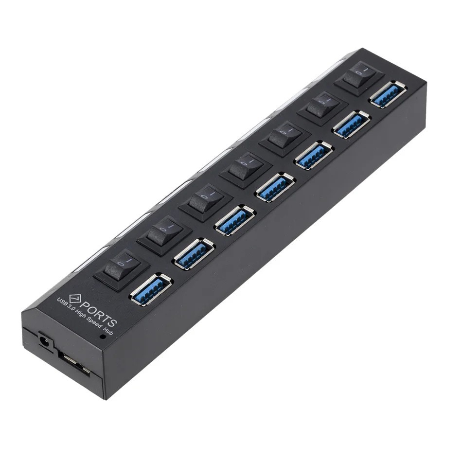 7 Port USB 3.0 Hub Splitter Adapter High Speed Extension For PC Laptop Desktop