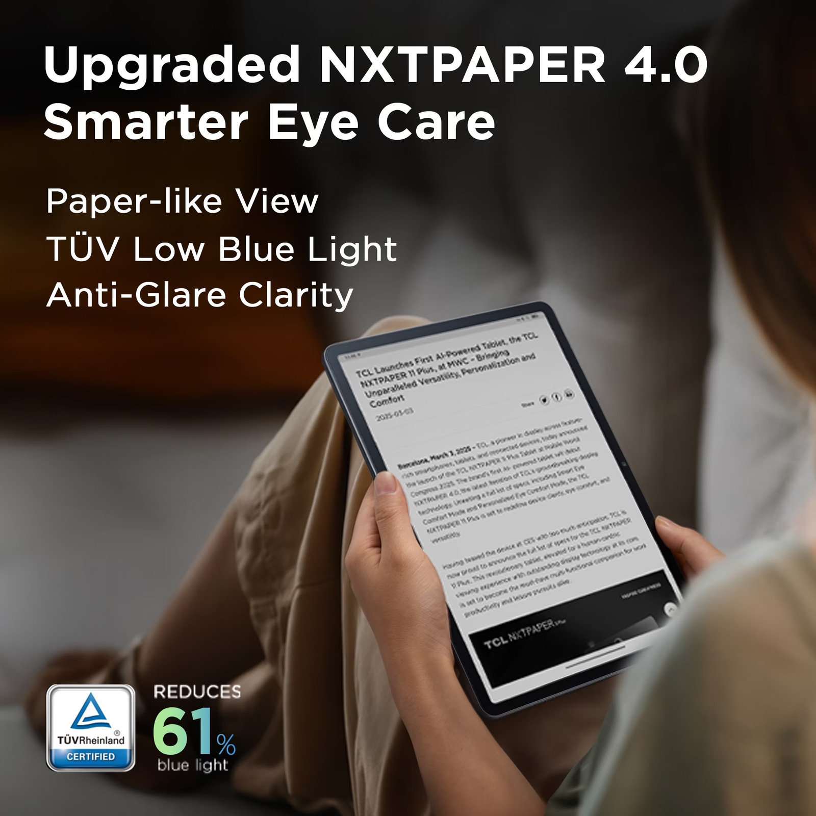 TCL NXTPAPER 11 Plus Tablet 11″ Screen Android 15 256GB Dual Camera Black