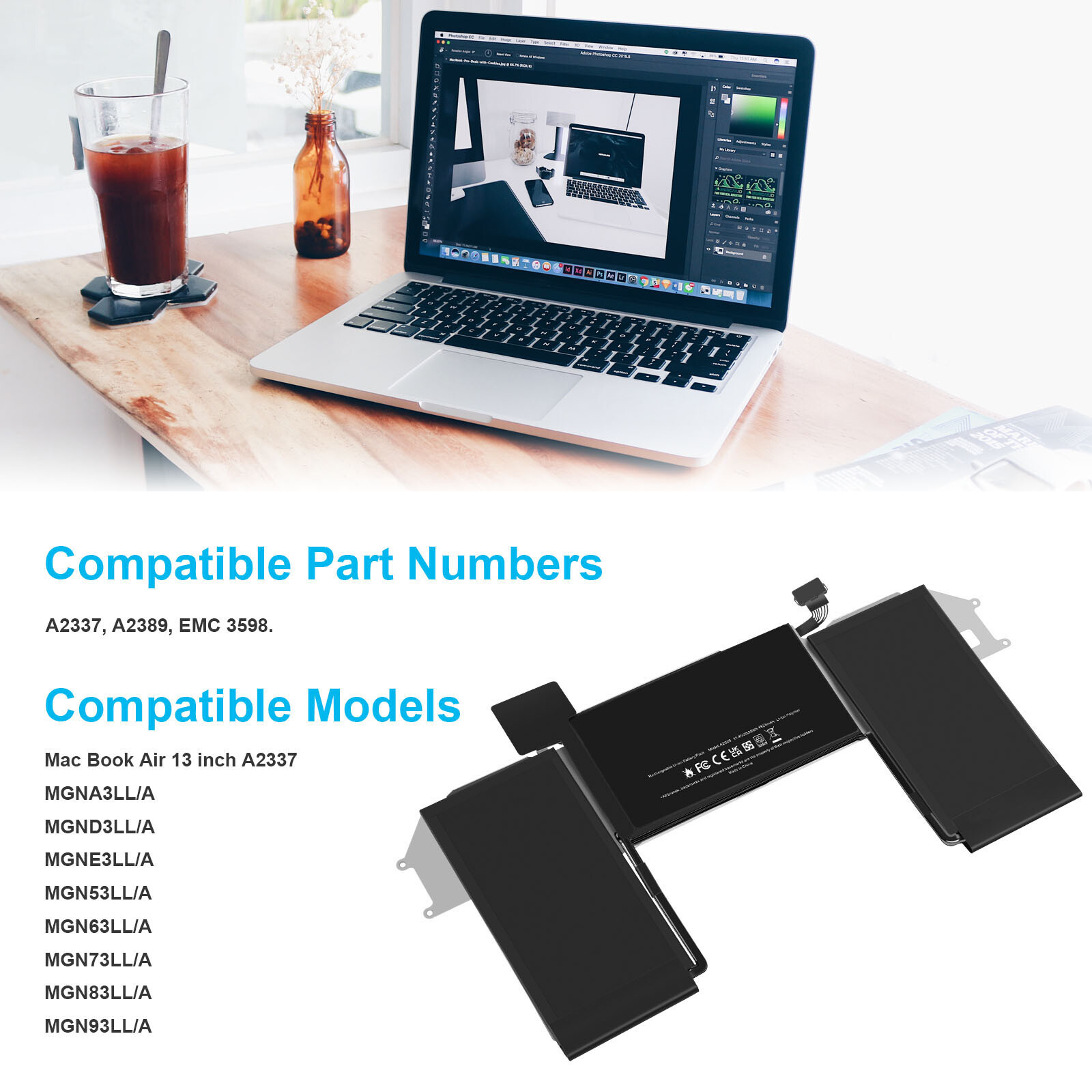 ✅A2337 Macbook Air Battery A2389 Battery Replacement for Macbook Air 13-Inch M1✅