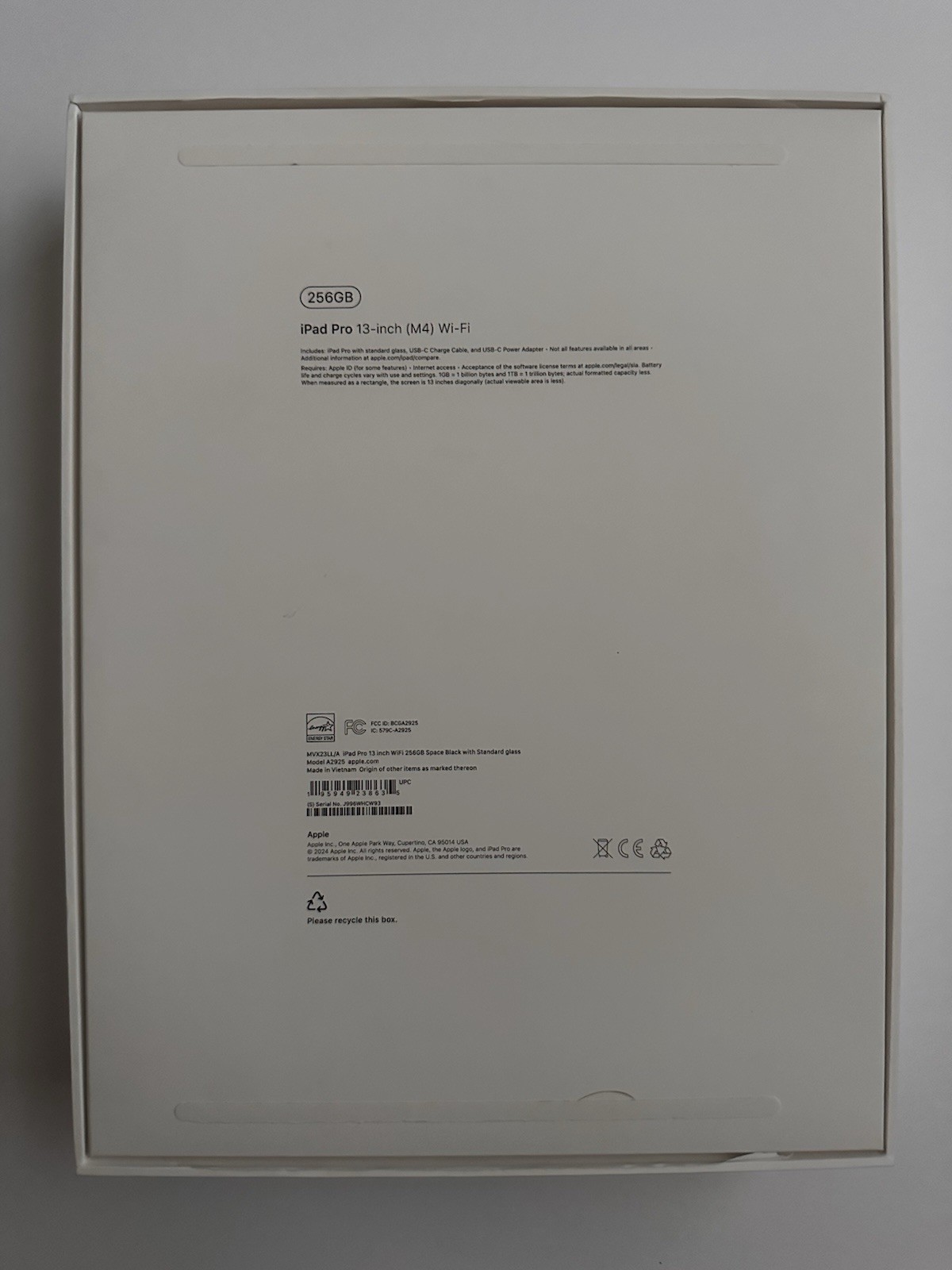 Apple iPad Pro 13in M4 Wi‑Fi 256GB Black OLED iPadOS Tablet 8GB RAM