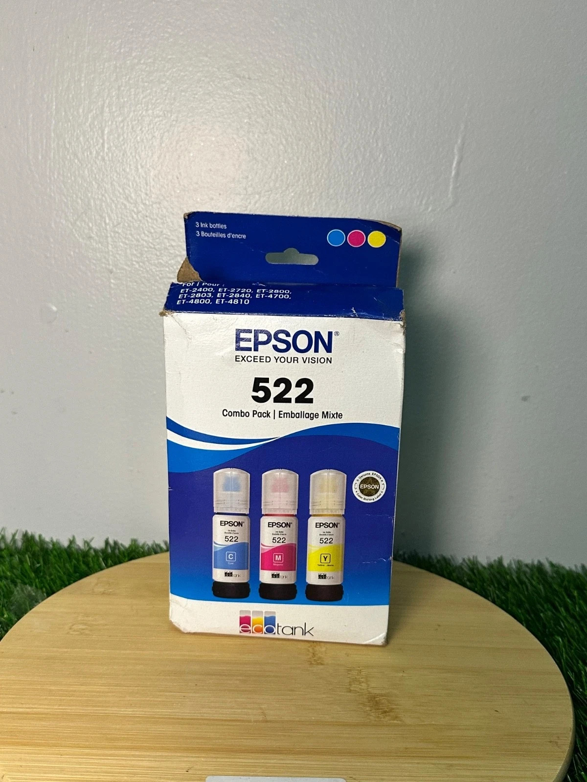 Epson 522 Ecotank Combo Pack C/M/Y Ink 3 Bottles Genuine Exp 02/2029 New Sealed