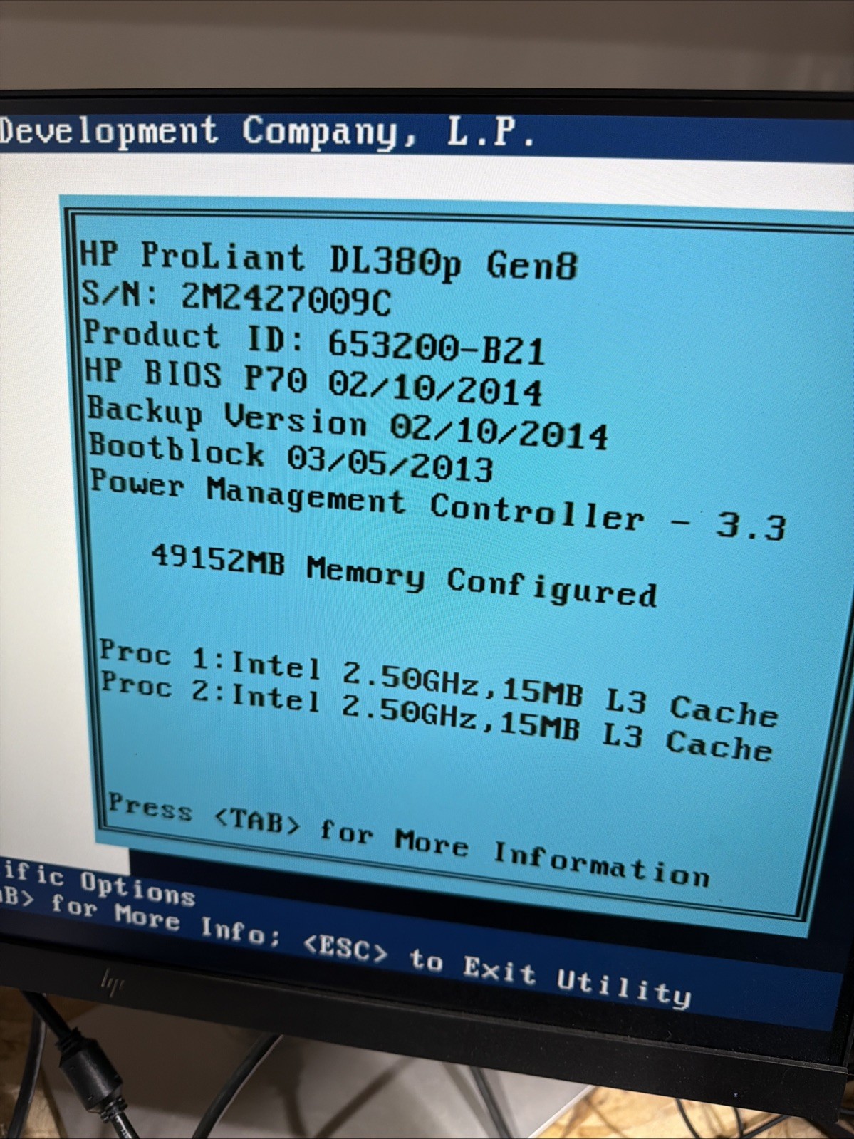 HP Proliant DL380p G8 2x E5-2640 v2 2.5ghz 20-Cores / 48gb 5x 600GB HD C307