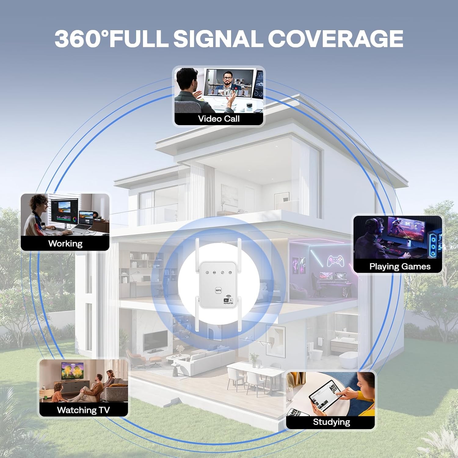 300Mbps 2.4GHz WiFi Repeater Extender with Repeate/AP Mode Ethernet Port