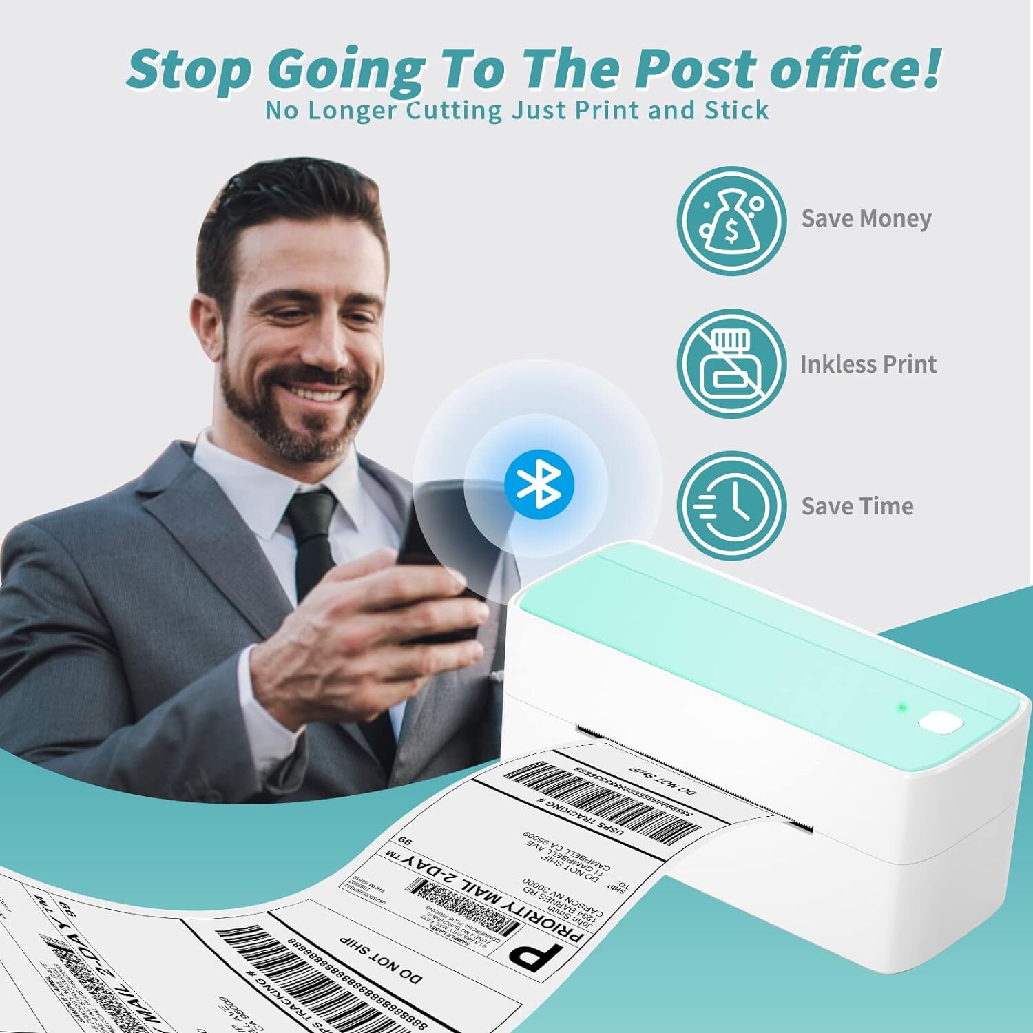 Phomemo Bluetooth Thermal Shipping Label Printer 4×6 for Amazon EBAY Label Maker
