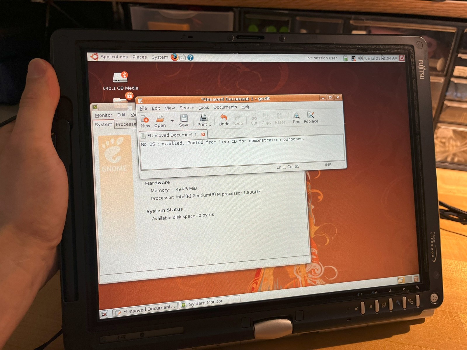 Fujitsu Lifebook T4010 Pentium M 1.8GHz 512MB *NO HDD/OS/CHARGER* Boots to BIOS