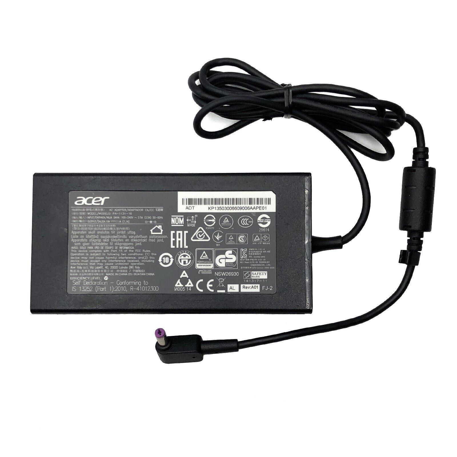 Genuine 7.1A 135W AC Adapter Charger Acer Aspire 7 A715 A715-72G-79R9 A717-71