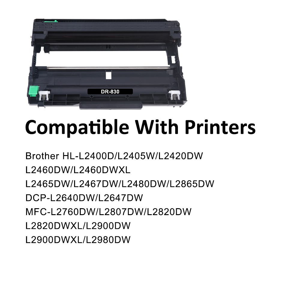 2PK DR830 DR-830 Drum Unit Compatible Brother DCP-L2640DW HL-L2400D HL-L2405W