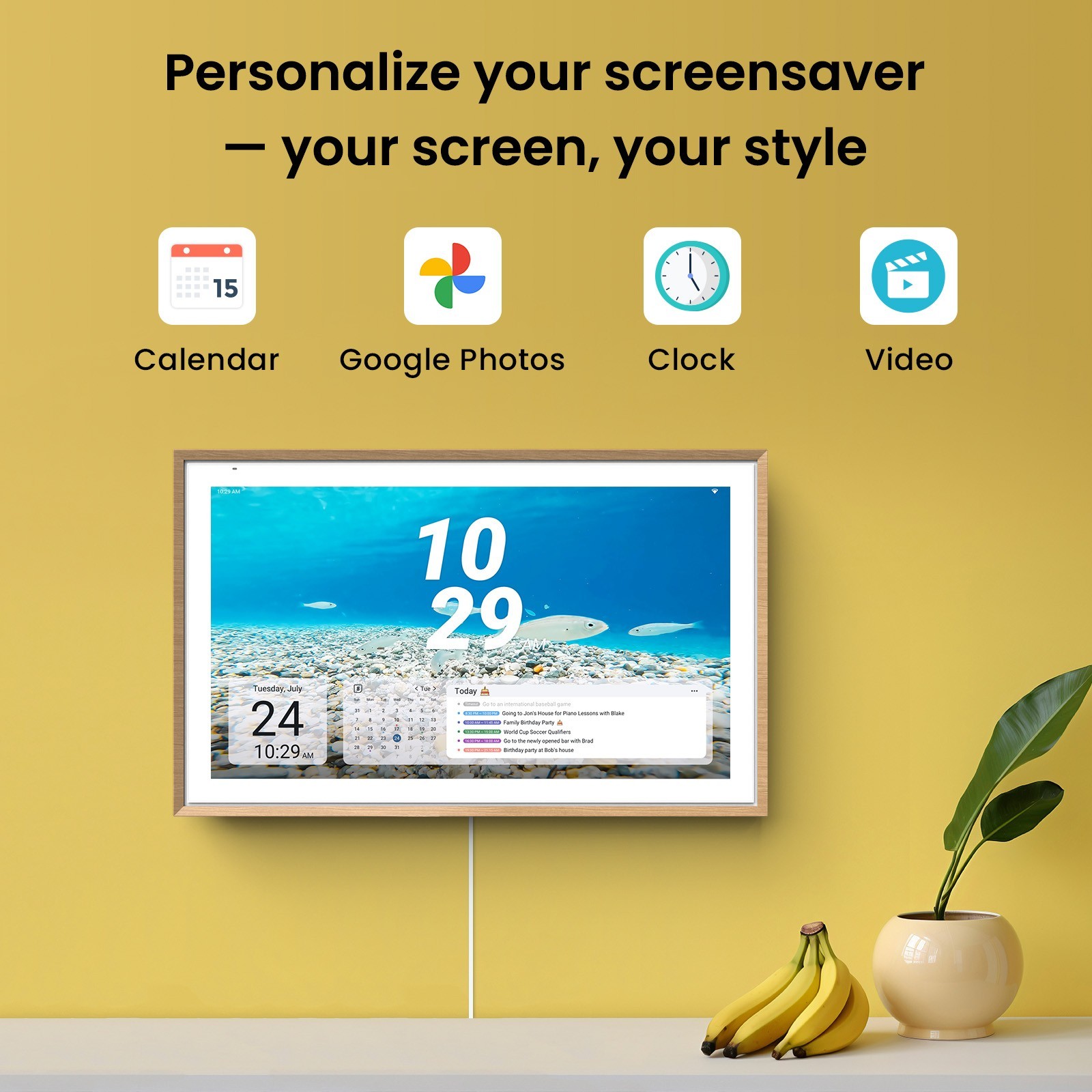 ApoloSign 21.5 inch Digital Calendar Smart Family Wall Planner(Factory Restored)