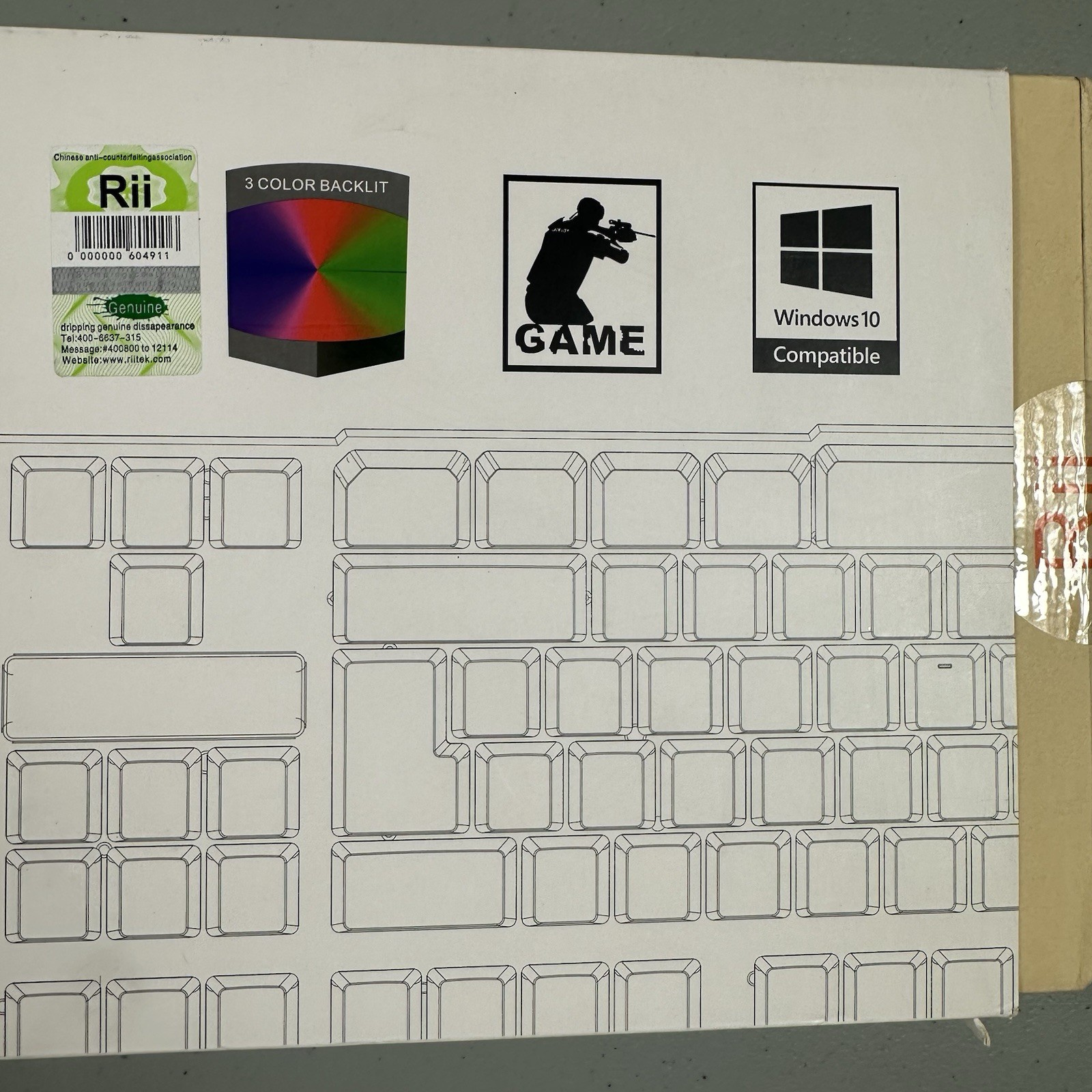 Rii RK100+ Mixed Color LED Backlit Multimedia Gaming Keyboard
