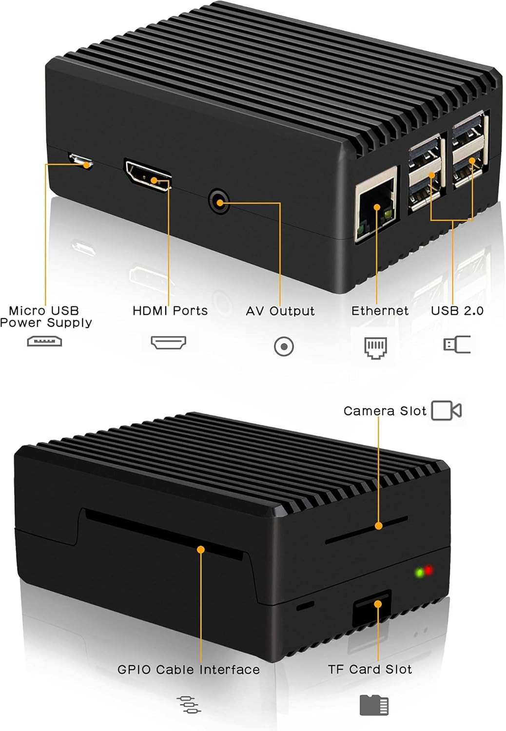 for Raspberry Pi 3 B+ Case, Aluminum Alloy Heavy Duty Passive Cooling