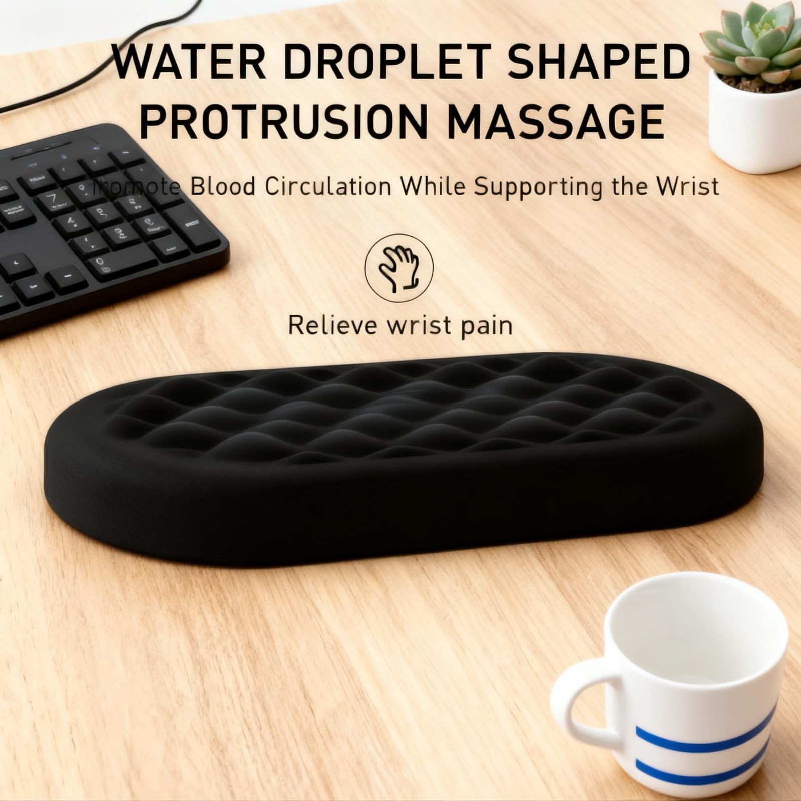 Wrist Rest for Keyboard and Mouse, Memory Foam Pad, One Size, White