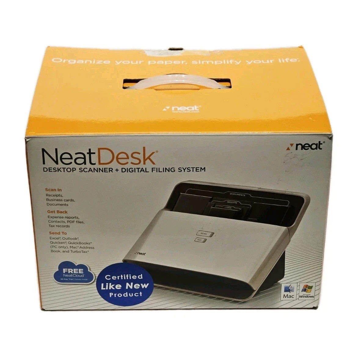 NeatDesk ND-1000 Desktop Scanner Digital Document Filing System MAC WINDOWS
