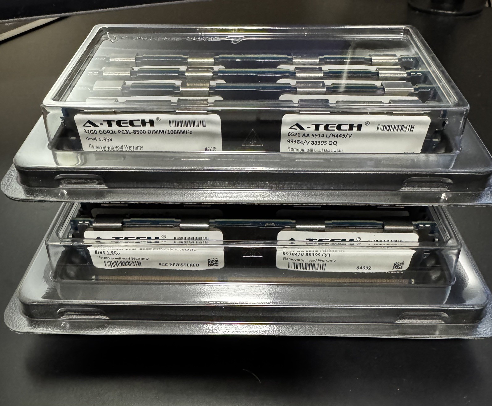A-Tech 256GB 8x32GB 4Rx4 PC3L-8500R DDR3 1066MHz ECC REG RDIMM Server Memory RAM