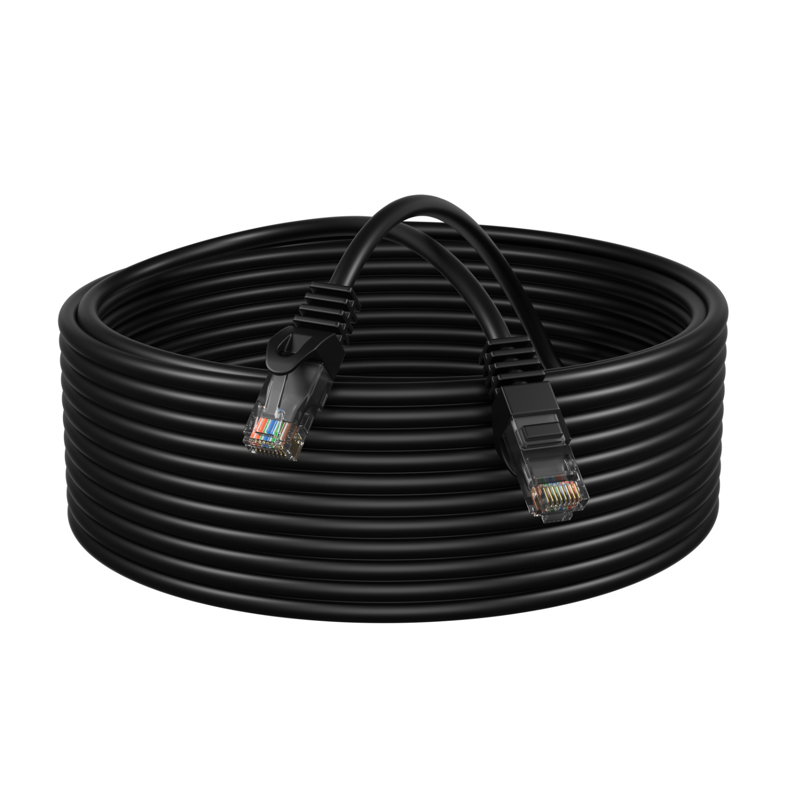 Cat5e Black Patch Cord Network Cable Ethernet LAN RJ45 UTP 25FT- 200FT Multi LOT
