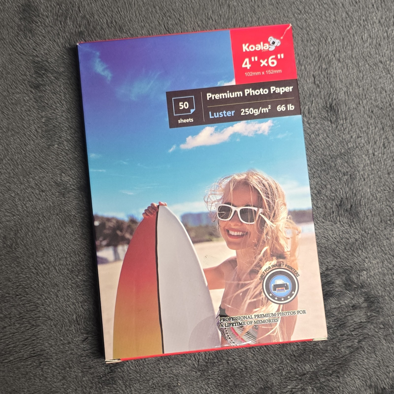 Koala Premium Photo Paper 4×6 Luster 250gsm White 50 Sheets Inkjet MPN