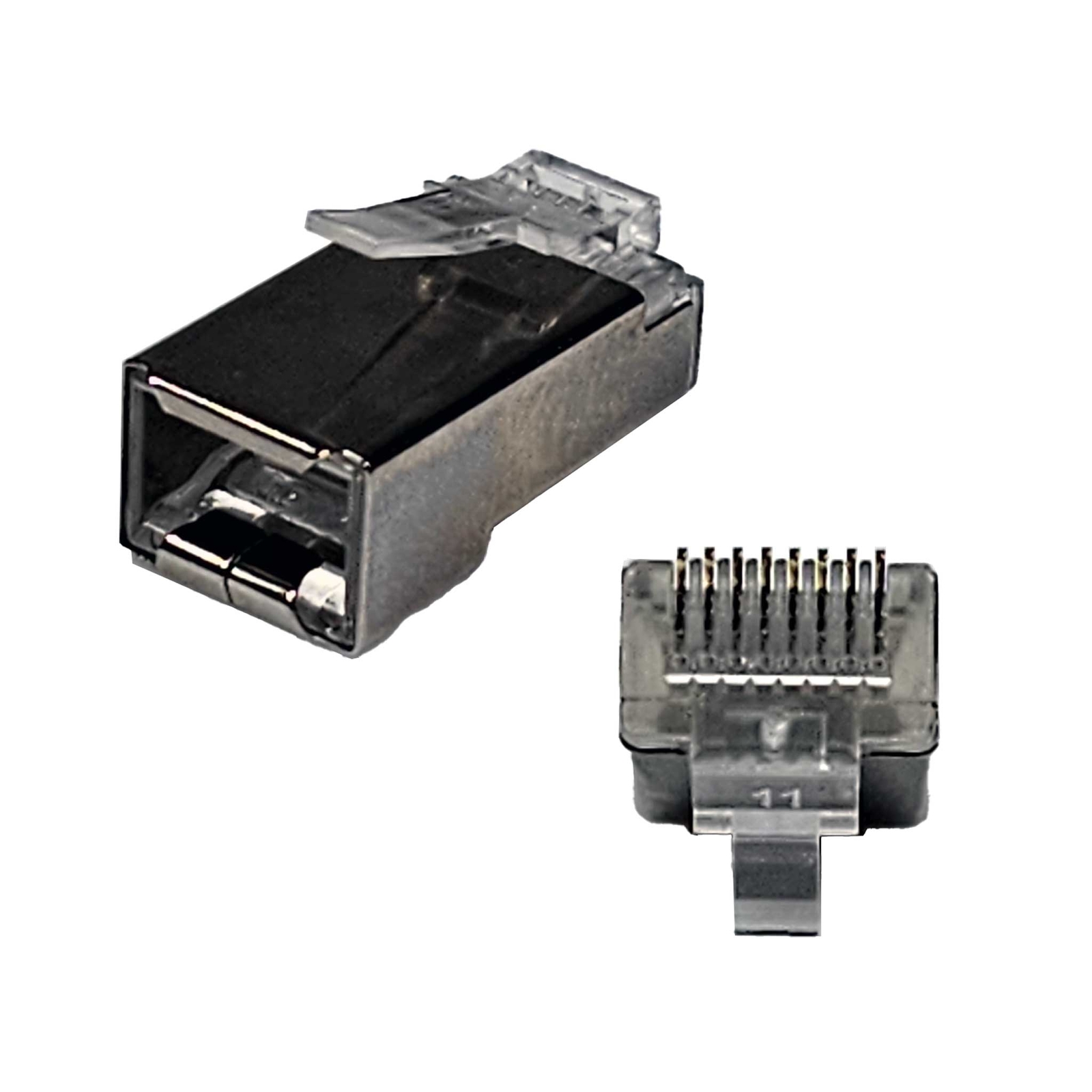 CAT6/CAT6A RJ45 8P8C Pass Through Modular Plug shielded connector, 100pcs