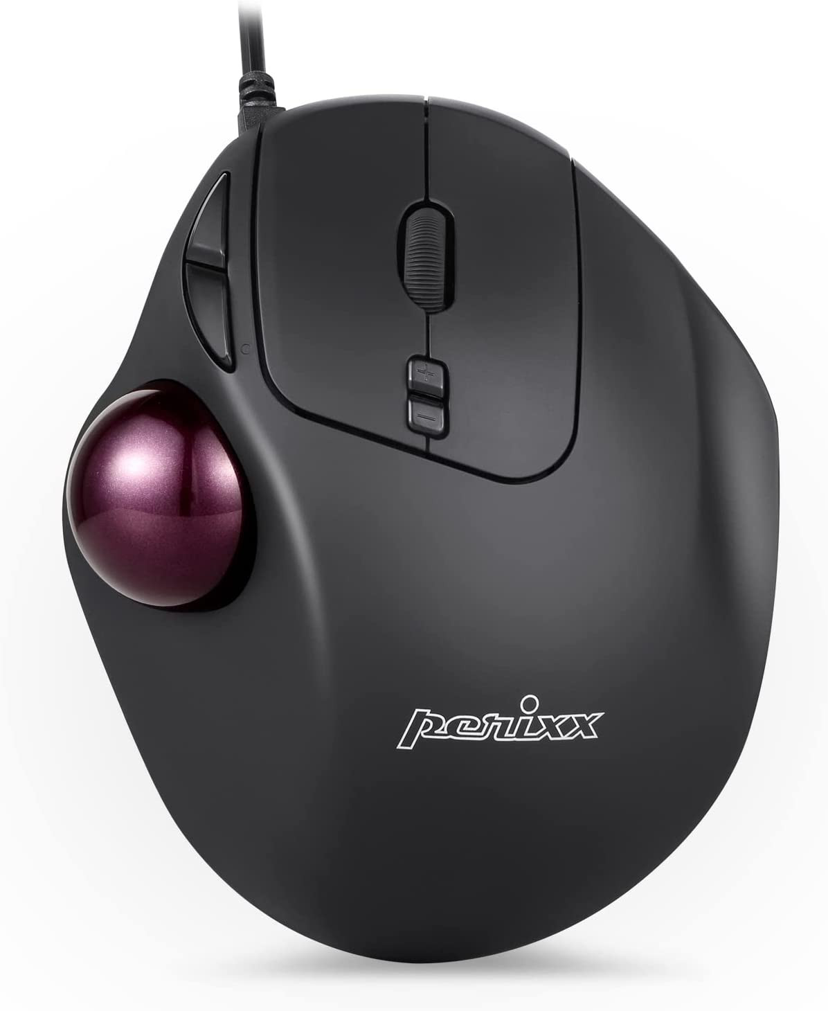 Perimice-517 Wired Trackball USB Mouse, 7 Button Design, Build-In 1.34 Inch Trac