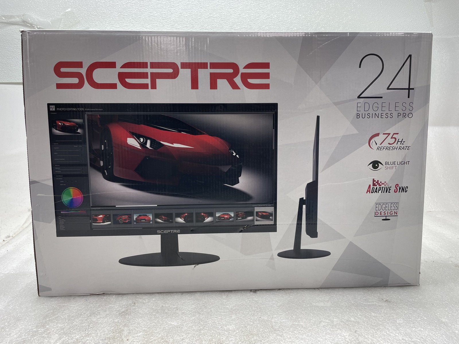 New Open Box Sceptre E249W-FPT 24″ IPS 75Hz LED Monitor – Black