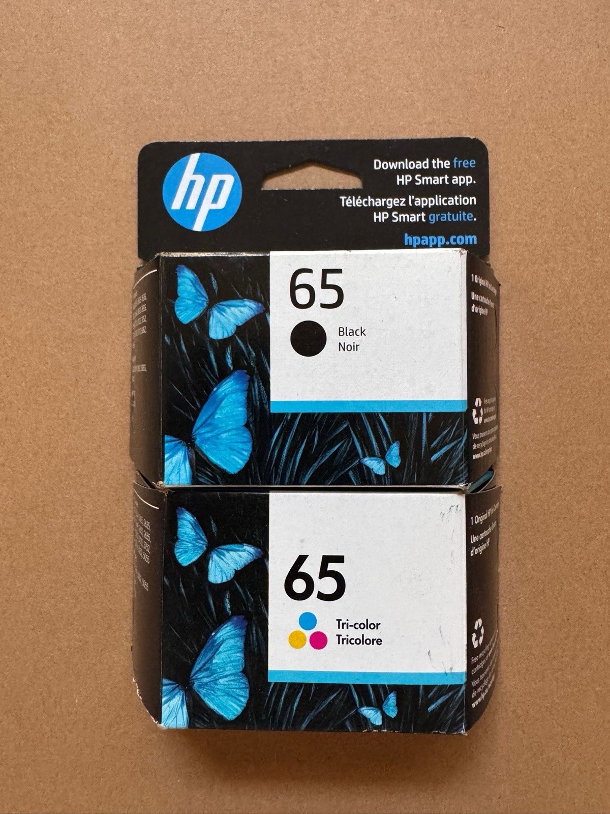 Genuine HP 65 (T0A36AN) Black & Tri Color Ink Cartridges 2022-2025