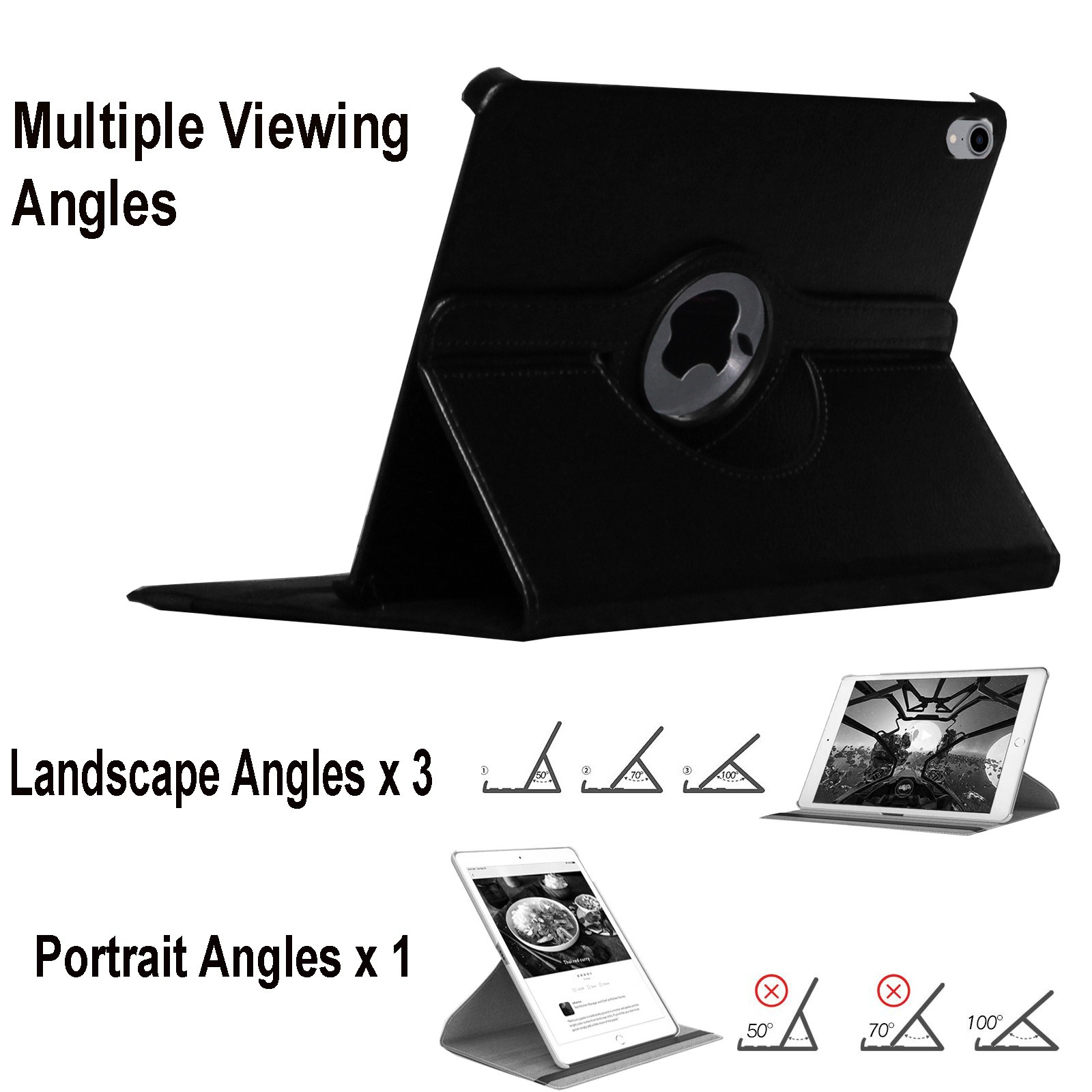For iPad A16 11th 10th 9th 8th 7th Generation Smart Case Rotating Magnetic Cover